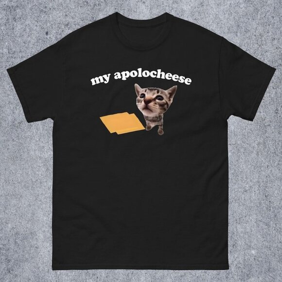 My Apolocheese Funny Cat Meme Tee Shirt - Picture 1 of 4
